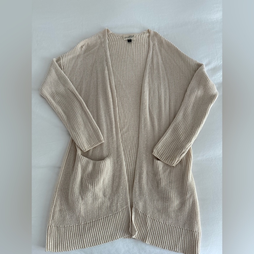 Universal Thread Cream Cardigan Sweater with Open Front
